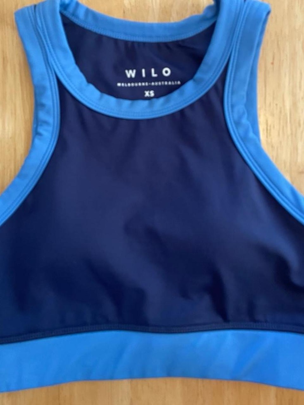 Wilo the Label Women’s Navy and Light Blue Sports Bra- Size XS